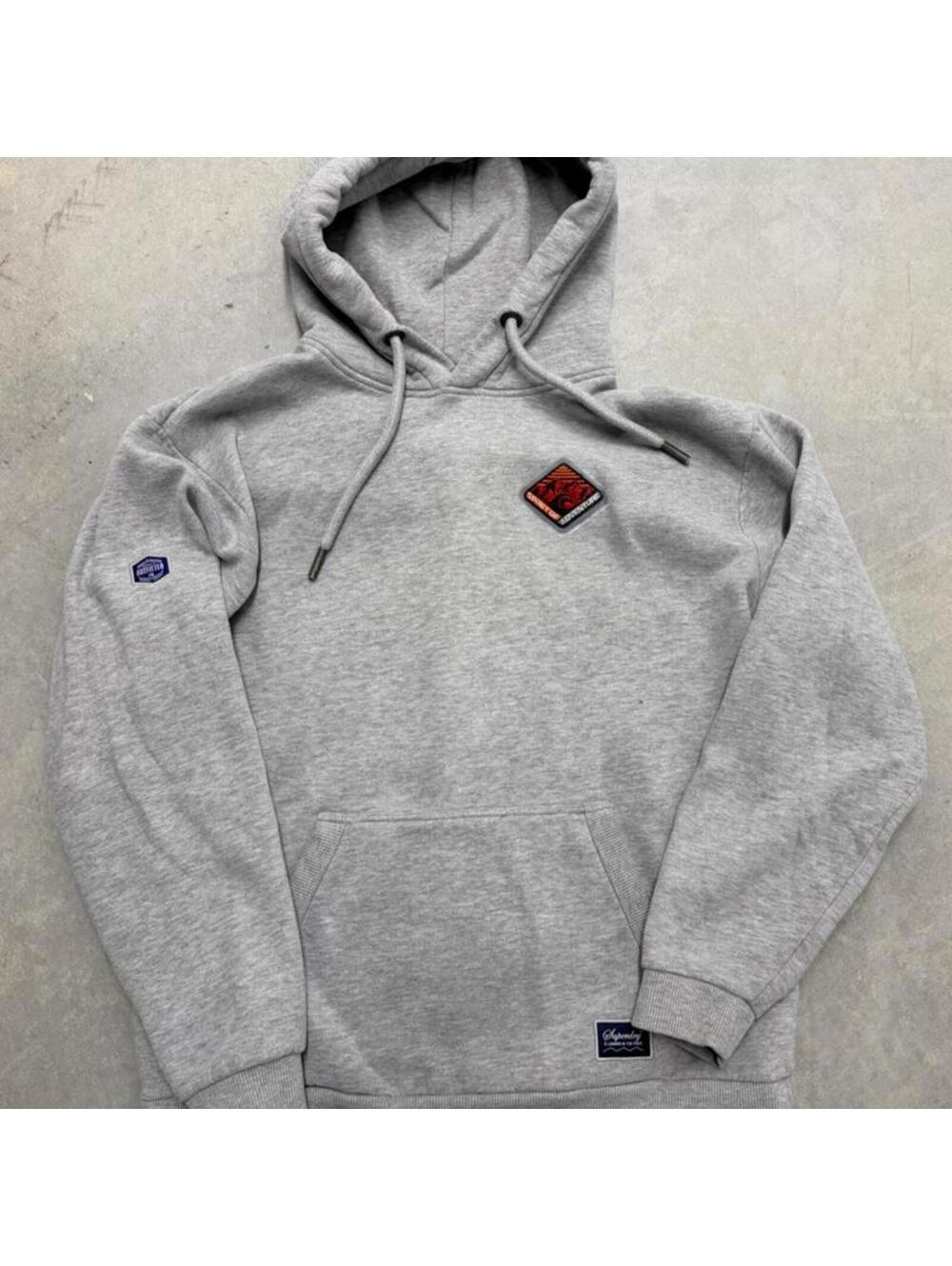 Superdry Gray Pullover Hoodie Men Medium Spirit Of Adventure